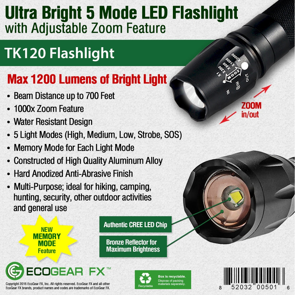 TK120 LED Tactical Flashlights with Strobe