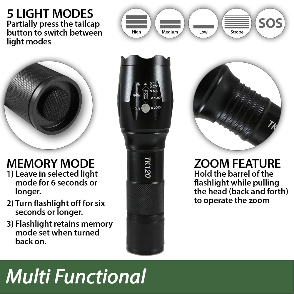 TK120 LED Tactical Flashlights with Strobe